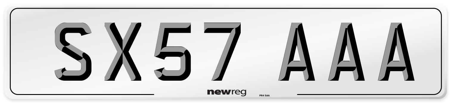 SX57 AAA Number Plate from New Reg